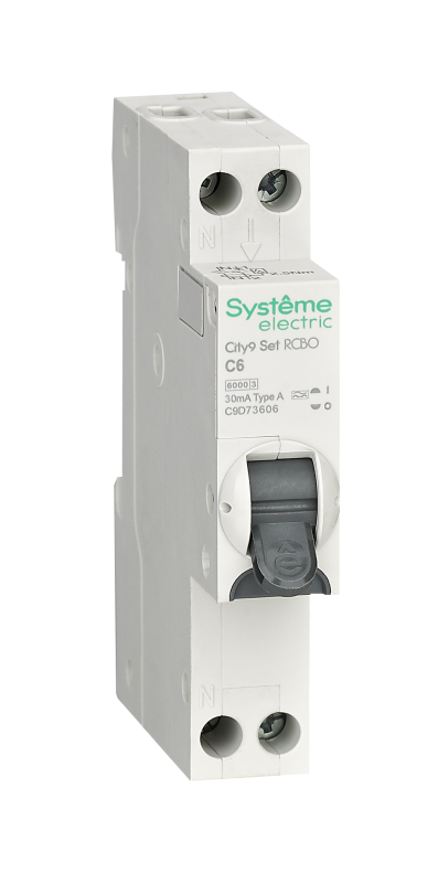 Выключатель автоматический дифференциального тока 2п (1P+N) C 6А 30мА тип A 6кА City9 18мм SE C9D73606