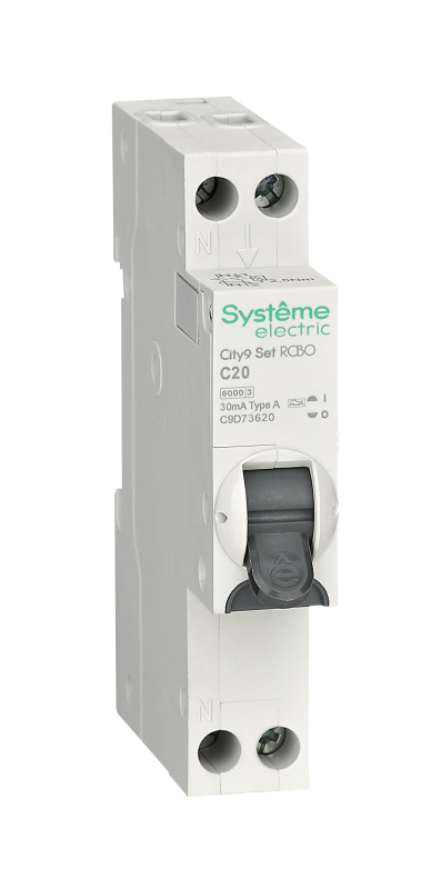 Выключатель автоматический дифференциального тока 2п (1P+N) C 20А 30мА тип A 6кА City9 18мм SE C9D73620