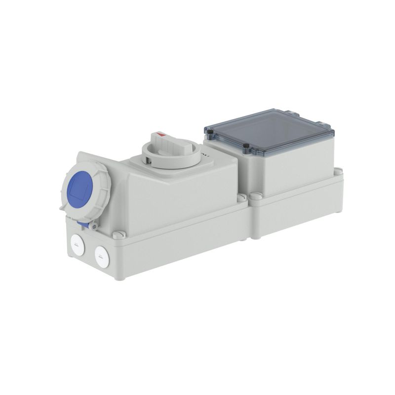 Розетка наружн. уст. 32А 230В 2P+E с мех. блокировкой и DIN-рейкой на 6мод. IP67 DKC DIS5683283