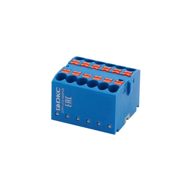 Блок распределительный зажим push-in 12 точек подключения 2.5кв.мм син. DKC DTP1-012-04SPUB