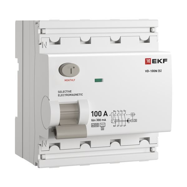 Выключатель дифференциального тока 4п 100А 300мА тип AC 6кА ВД-100N (S) электромех. PROxima EKF E1046MS100300