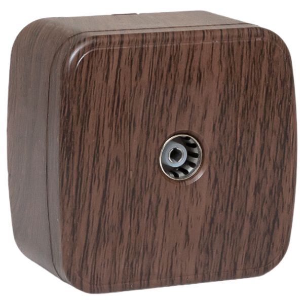 Розетка телевизионная TV 1-м ОП Минск 5-862МГц 75Ом темн. дерево EKF EGA00-027-40