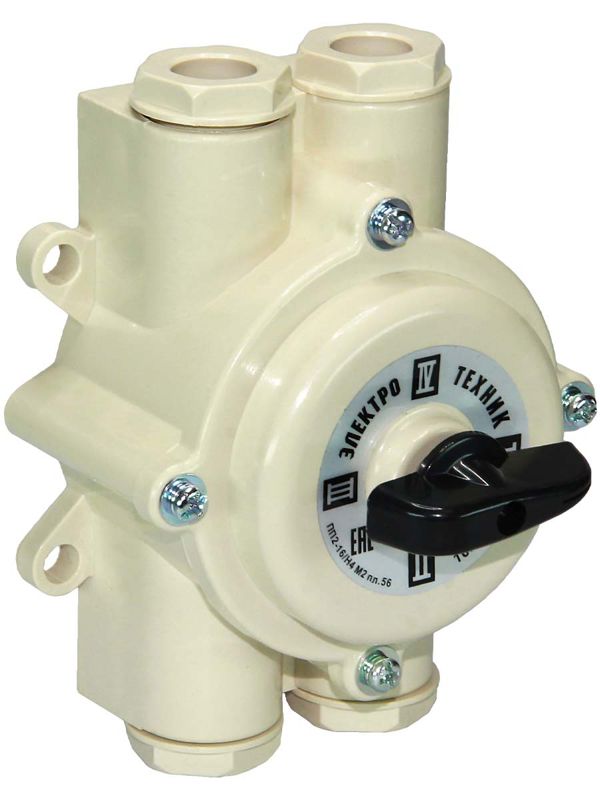 Переключатель пакетный ПП 2-16/Н4 М2 пл. 56 16А; пластмассовый корпус; IP56 Электротехник ET008596