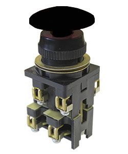 Выключатель кнопочный ВК30-10-21130-54 У2 2НО+1НЗ гриб без фиксации 10А IP54 660В черн. Электротехник ET506134