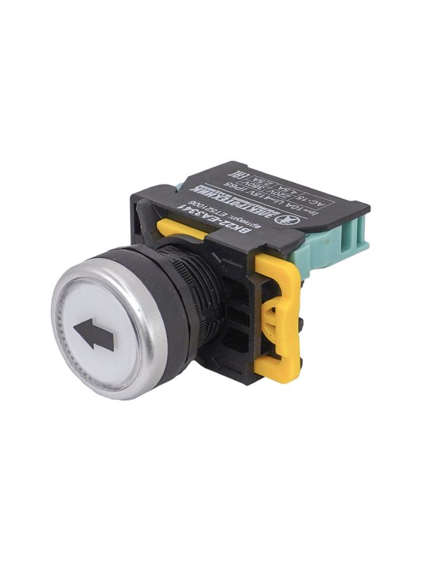 Выключатель кнопочный ВК22-EA3341-65У1 1НО+1НЗ цилиндр d22мм IP65 бел. Электротехник ET521006