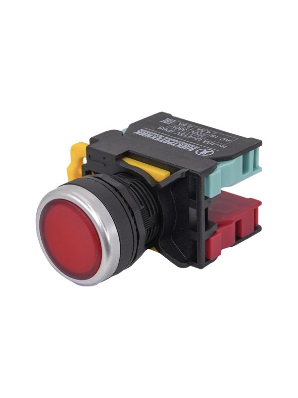 Выключатель кнопочный ВК22-EА45 1НО+1НЗ цилиндр d22мм IP65 красн. Электротехник ET521008