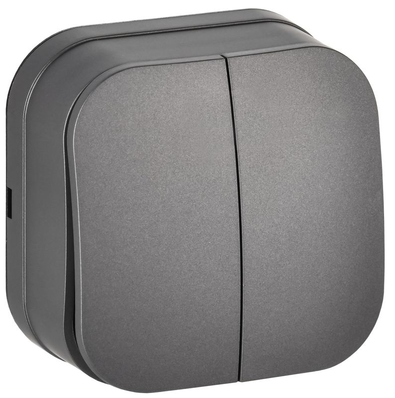 Выключатель 2-кл. ОП GLORY ВС20-2-0-ХСм 10А сталь матов. IEK EVH20-K46M-10