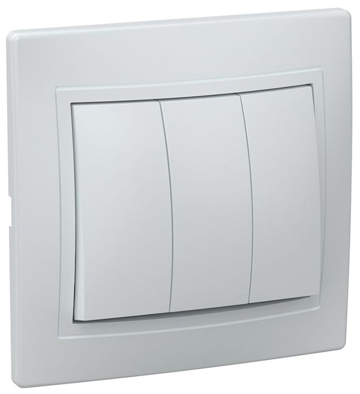 Выключатель 3-кл. СП Кварта 10А IP20 ВС10-3-0-КБ бел. GENERICA EVK30-K01-10-DM