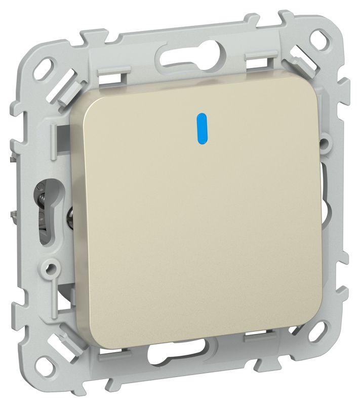 Выключатель 1-кл. СП FLITE ВС11-1-1-ФлШ 10А с индикацией механизм шампань IEK FI-V10-1-10-1-K37