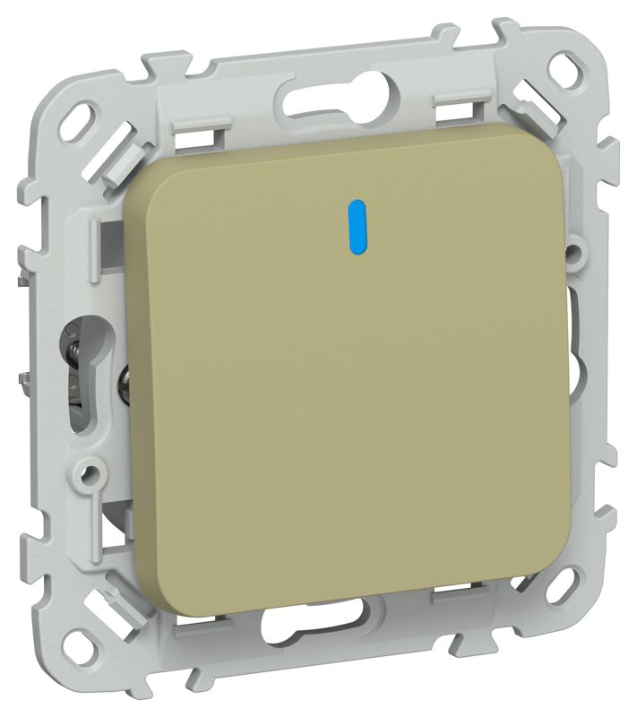 Выключатель проходной 1-кл. СП FLITE ВС61-1-1-ФлО 10А с индикацией механизм олив. IEK FI-V12-1-10-1-K26