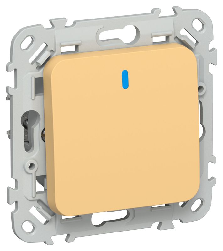 Выключатель проходной 1-кл. СП FLITE ВС61-1-1-ФлЗ 10А с индикацией механизм золотарник IEK FI-V12-1-10-1-K90