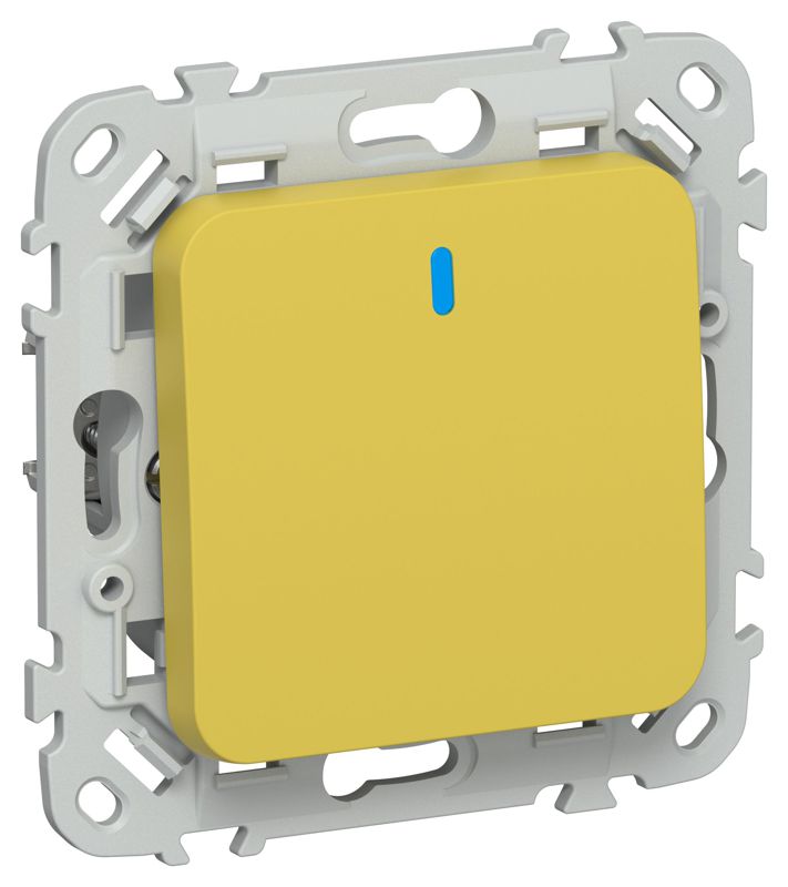 Выключатель кнопочный 1-кл. СП FLITE ВС11-2-1-ФлЖК 10А с индикацией механизм желт. карри IEK FI-V14-1-10-1-K44