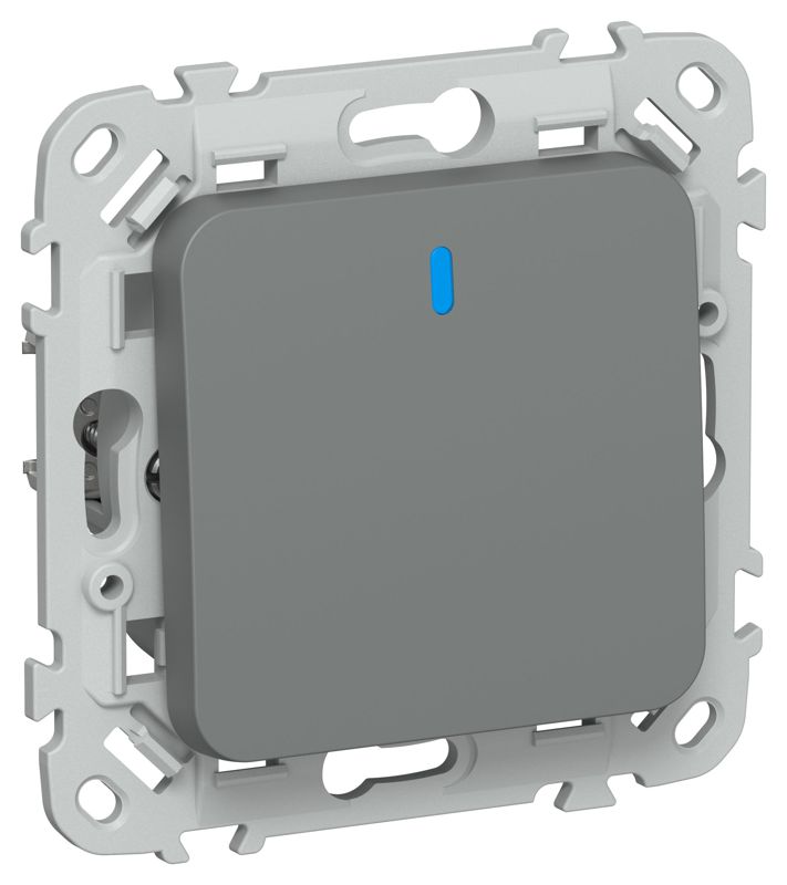 Выключатель кнопочный 1-кл. СП FLITE ВС11-2-1-ФлМА 10А с индикацией механизм мокрый асфальт IEK FI-V14-1-10-1-K80