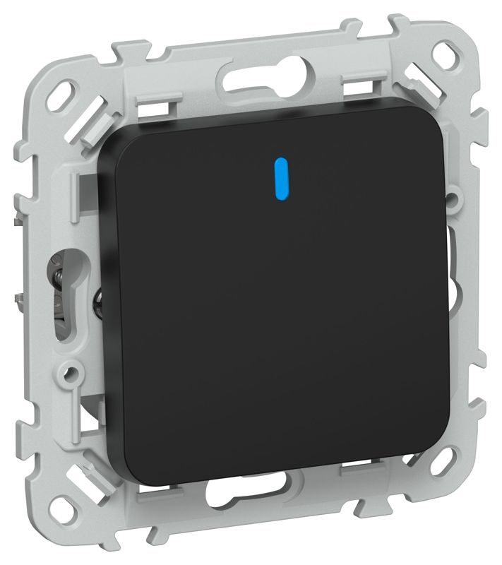 Выключатель кнопочный проходной 1-кл. СП FLITE ВС61-2-1-ФлЧ 10А с индикацией механизм черн. IEK FI-V18-1-10-1-K02