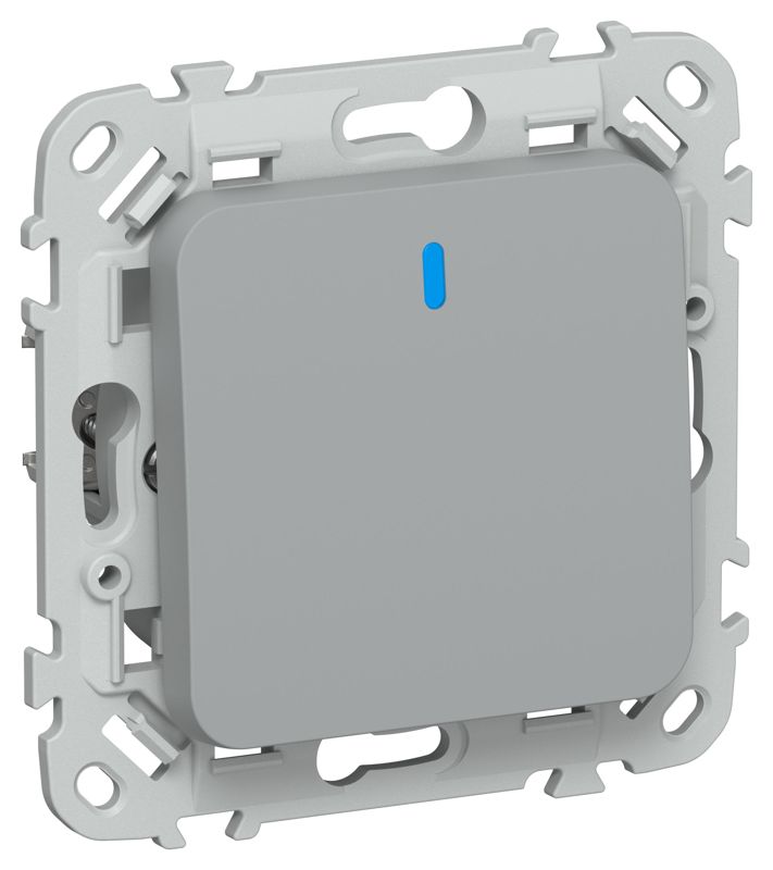 Выключатель кнопочный проходной 1-кл. СП FLITE ВС61-2-1-ФлС 10А с индикацией механизм сер. IEK FI-V18-1-10-1-K03