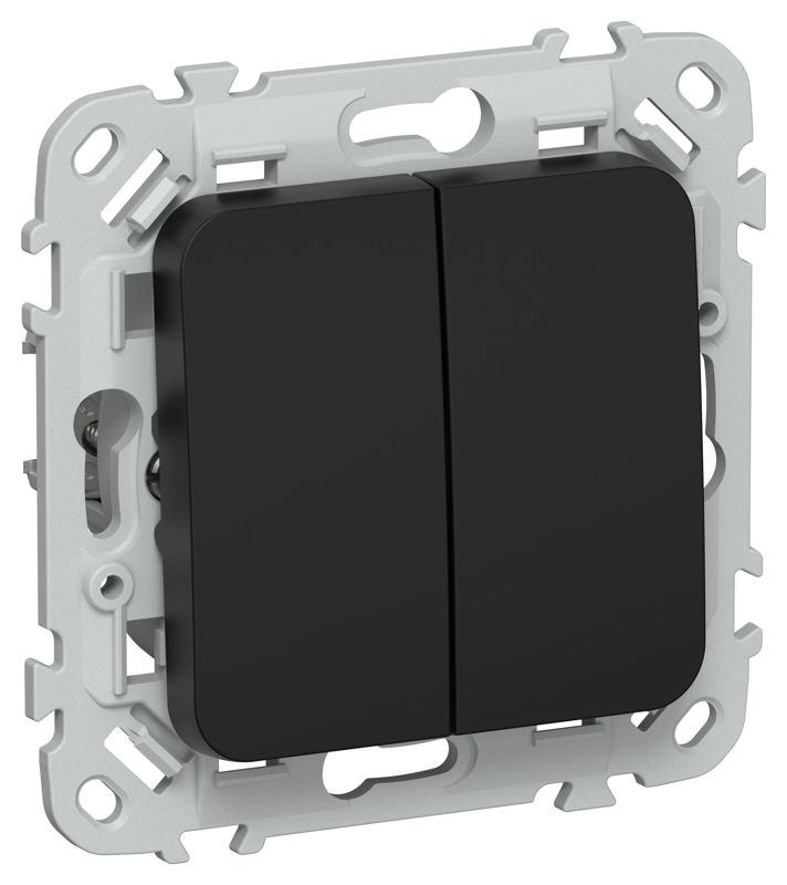 Выключатель 2-кл. СП FLITE ВС12-1-0-ФлЧ 10А механизм черн. IEK FI-V20-0-10-1-K02