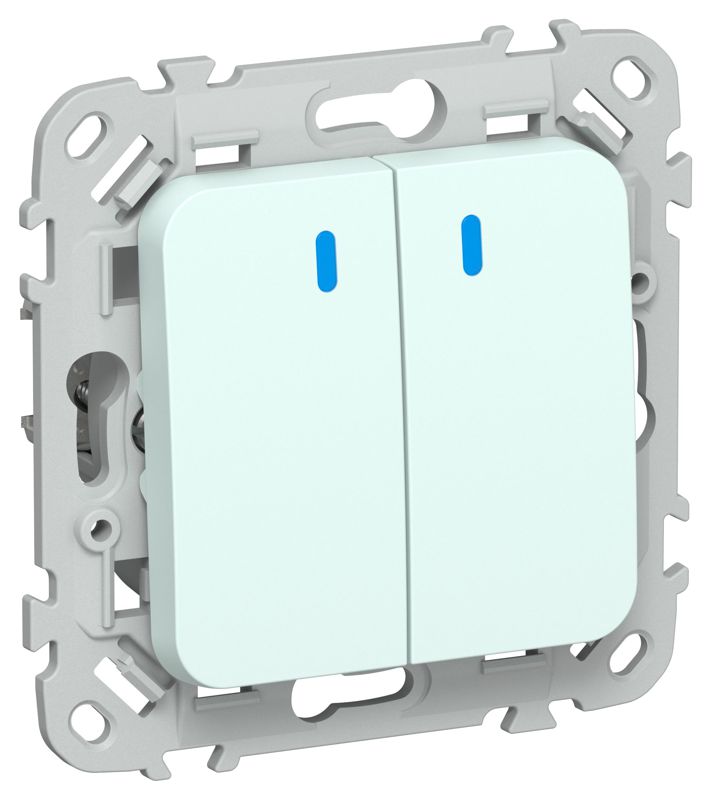 Выключатель 2-кл. СП FLITE ВС12-1-1-ФлХЛ 10А с индикацией механизм холод. лед IEK FI-V20-1-10-1-K94