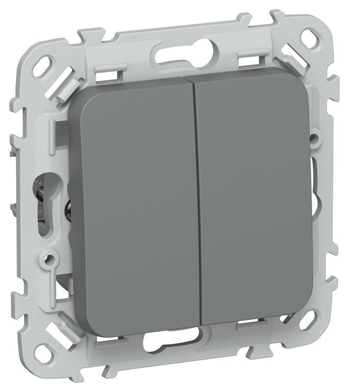 Выключатель проходной 2-кл. СП FLITE ВС62-1-0-ФлМА 10А механизм мокрый асфальт IEK FI-V22-0-10-1-K80