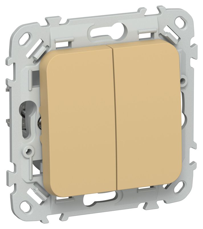 Выключатель проходной 2-кл. СП FLITE ВС62-1-0-ФлШм 10А механизм шамуа IEK FI-V22-0-10-1-K89