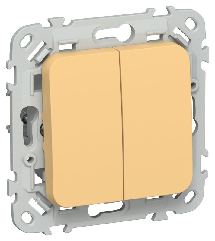 Выключатель проходной 2-кл. СП FLITE ВС62-1-0-ФлЗ 10А механизм золотарник IEK FI-V22-0-10-1-K90