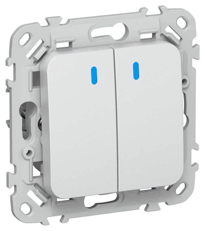 Выключатель проходной 2-кл. СП FLITE ВС62-1-1-ФлЖ 10А с индикацией механизм жемчуж. IEK FI-V22-1-10-1-K36