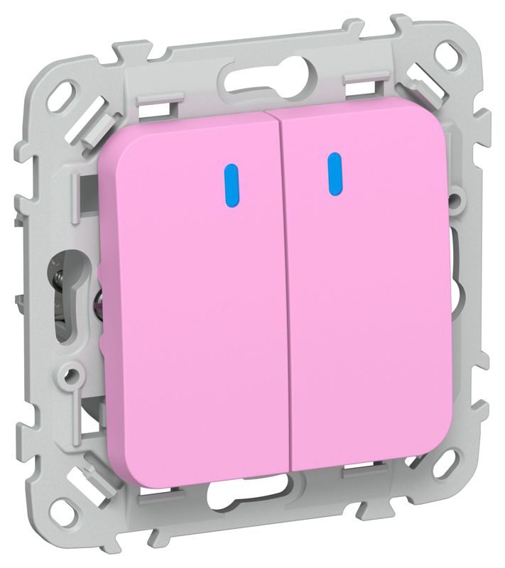 Выключатель проходной 2-кл. СП FLITE ВС62-1-1-ФлПр 10А с индикацией механизм пурпур. IEK FI-V22-1-10-1-K99