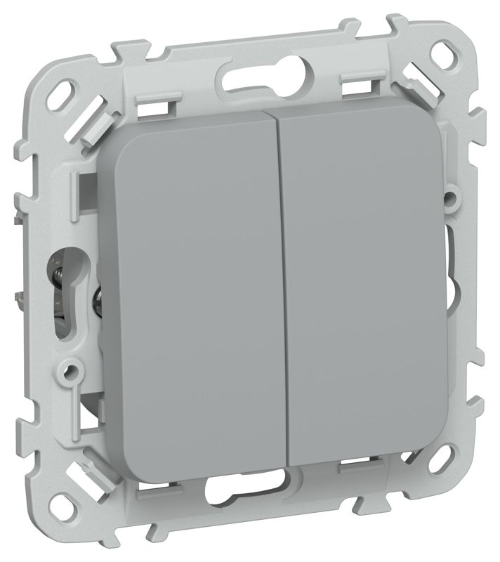 Выключатель кнопочный 2-кл. СП FLITE ВС12-2-0-ФлС 10А механизм сер. IEK FI-V24-0-10-1-K03