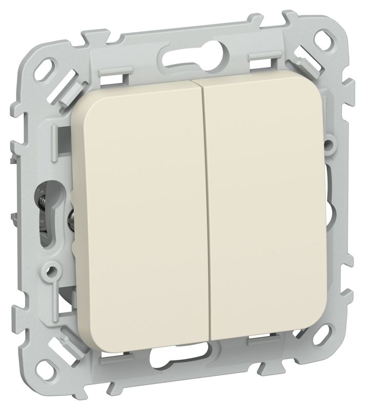 Выключатель кнопочный 2-кл. СП FLITE ВС12-2-0-ФлСл 10А механизм сливочный IEK FI-V24-0-10-1-K86