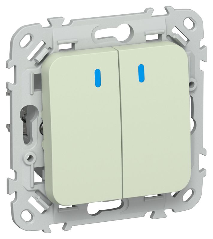 Выключатель кнопочный 2-кл. СП FLITE ВС12-2-1-ФлП 10А с индикацией механизм панг IEK FI-V24-1-10-1-K92