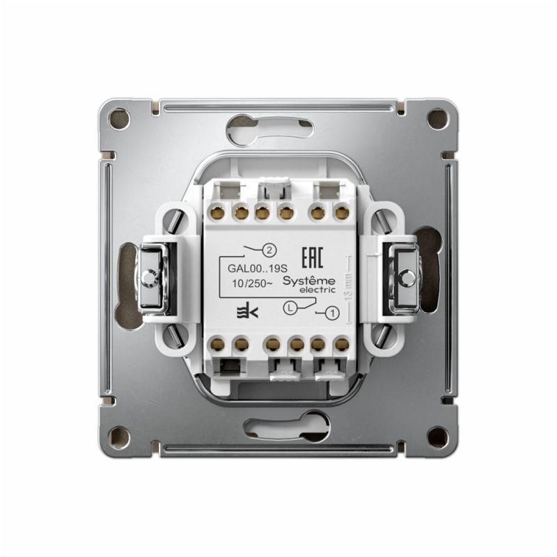 Выключатель для жалюзи 2-кл. ArtGallery 2х (сх. 4) 10А быстрозажим. клем. механизм шампань SE GAL000519S