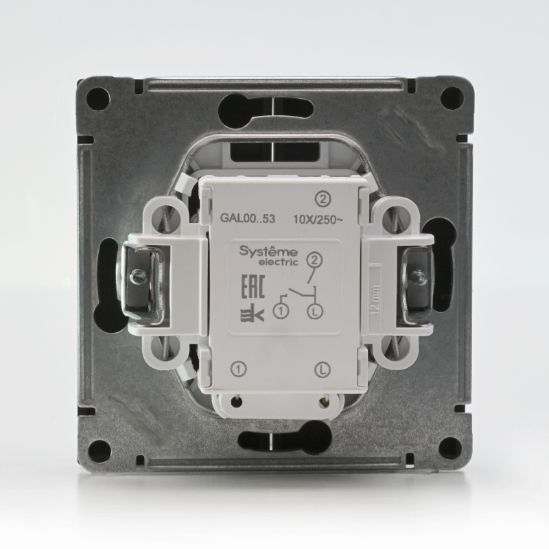 Выключатель 2-кл. ArtGallery (сх. 5а) 10AX с подсветкой механизм карбон SE GAL001053