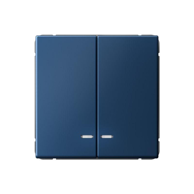 Выключатель 2-кл. ArtGallery (сх. 5а) 10AX с подсветкой быстрозажим. клем. механизм аквамарин SE GAL001153S