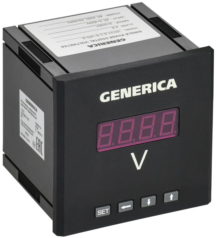 Вольтметр цифровой щитовой 1ф 96х96 LED GENERICA IDV21-5-1-0-LED-G