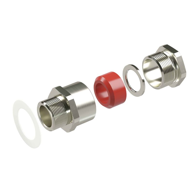 Ввод кабельный серии КН для небронир. кабеля М90х2 d70.8-79мм никелированная латунь IP66/IP68 DKC KH91MHK