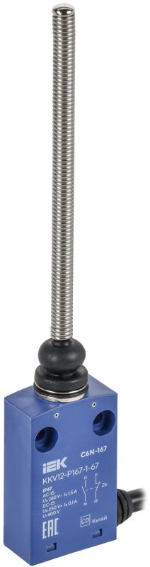 Выключатель концевой C6N-167 IP67 пружинный стержень IEK KKV12-P167-1-67