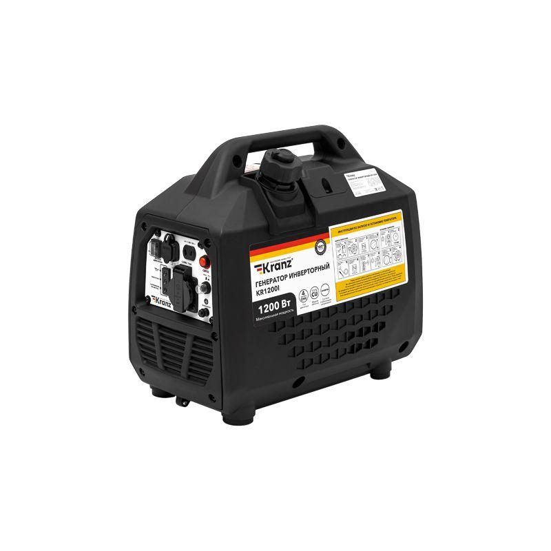 Генератор инверторный KR1200I 1.2кВт 230В 2л закрытый корпус ручной старт Kranz KR-16-1145