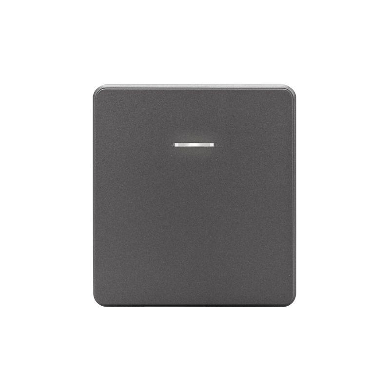 Выключатель 1-кл. СП ROUND MIELE 10А с подсветкой титан Kranz KR-78-0713-2