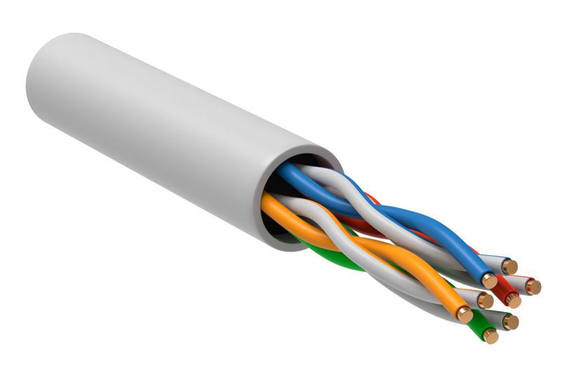 Кабель витая пара U/UTP кат.5E 4х2х24AWG solid LSZH нг(А)-LSLTx бел. (305м) (м) ITK LC1-C5E04-128