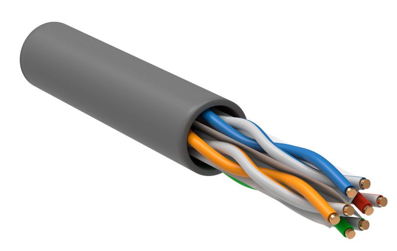 Кабель витая пара U/UTP кат.6A 4х2х23AWG solid LSZHнг(А)-HFLTx сер. (305м) (м) ITK LC1-C6A04-121