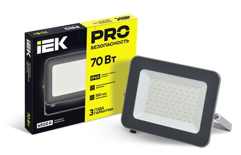 Прожектор светодиодный СДО 07-70 70Вт 6500К IP65 сер. IEK LPDO701-70-K03