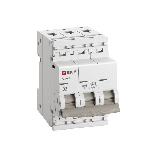 Выключатель автоматический модульный 3п D 2А 6кА ВА 47-63N PROxima EKF M636302D
