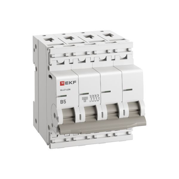 Выключатель автоматический модульный 4п B 5А 6кА ВА 47-63N PROxima EKF M636405B