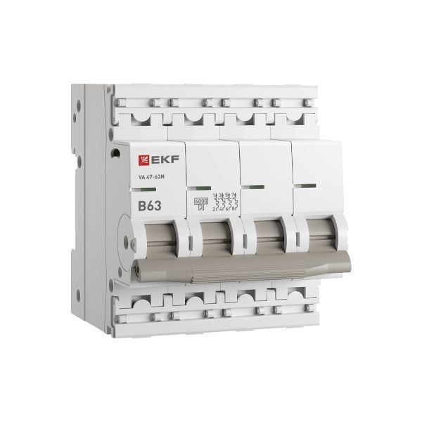 Выключатель автоматический модульный 4п B 63А 6кА ВА 47-63N PROxima EKF M636463B