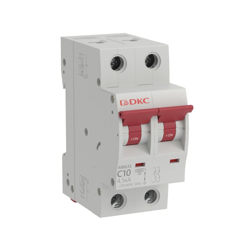 Выключатель автоматический модульный 2п C 10А 4 5кА MB63 YON MB63S-2PC10