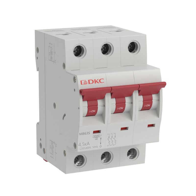 Выключатель модульный автоматический MB63 3P харак. C 6А 4.5кА YON MB63S-3PC06