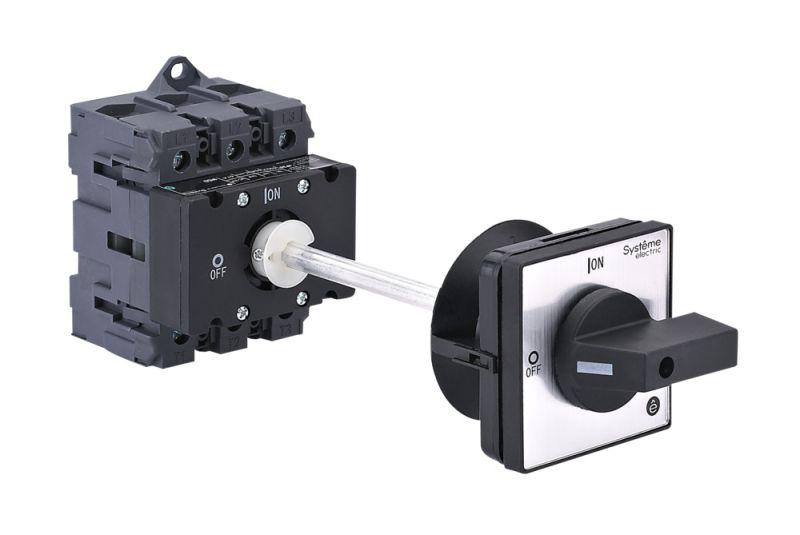 Выключатель-разъединитель 3п 100А IP20 с черн. выносн. рукоят. на дин-рейке/плате SE MSD100340B