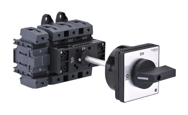 Выключатель-разъединитель 4п 125А IP20 с черн. выносн. рукоят. на дин-рейке/плате SE MSD125440B