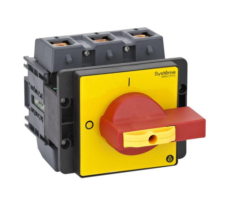 Выключатель-разъединитель 3п 175А IP20 с красн. рукоят. на дверцу 4 винта 1 замок SE MSD175360R