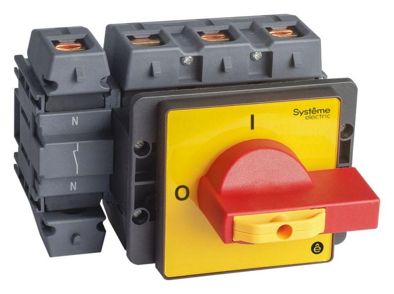 Выключатель-разъединитель 4п 175А IP20 с красн. рукоят. на дверцу 4 винта 1 замок SE MSD175460R