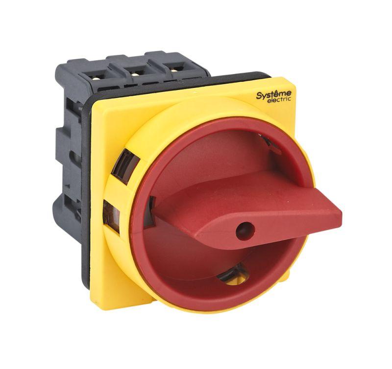 Выключатель-разъединитель 3п 32А IP20 с красн. рукоят. на дверцу 4 винтами с замком SE MSD32310R